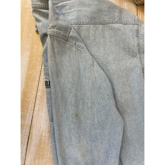 Harley Davidson Embroidered Logo Long Sleeve Button Up Denim Shirt Blue Mens S - Picture 10 of 10